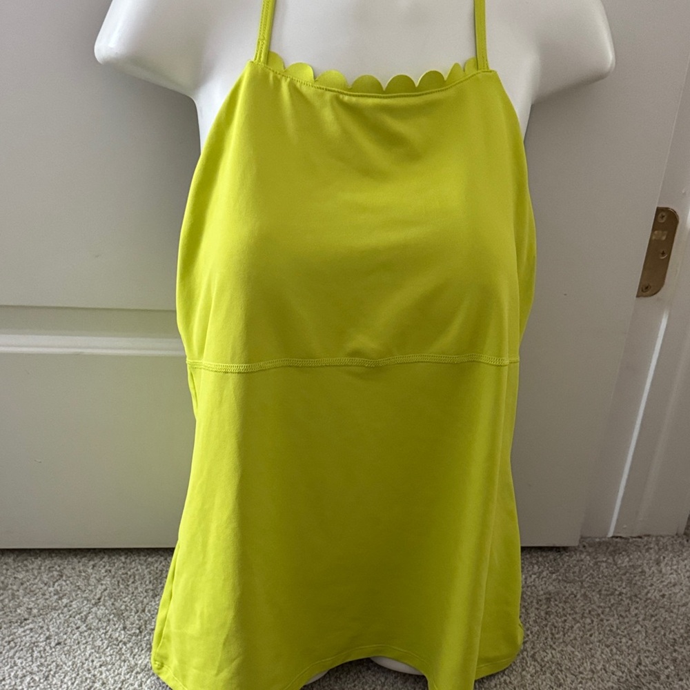 Fila Lime Green Scallop Trim Bikini Top
